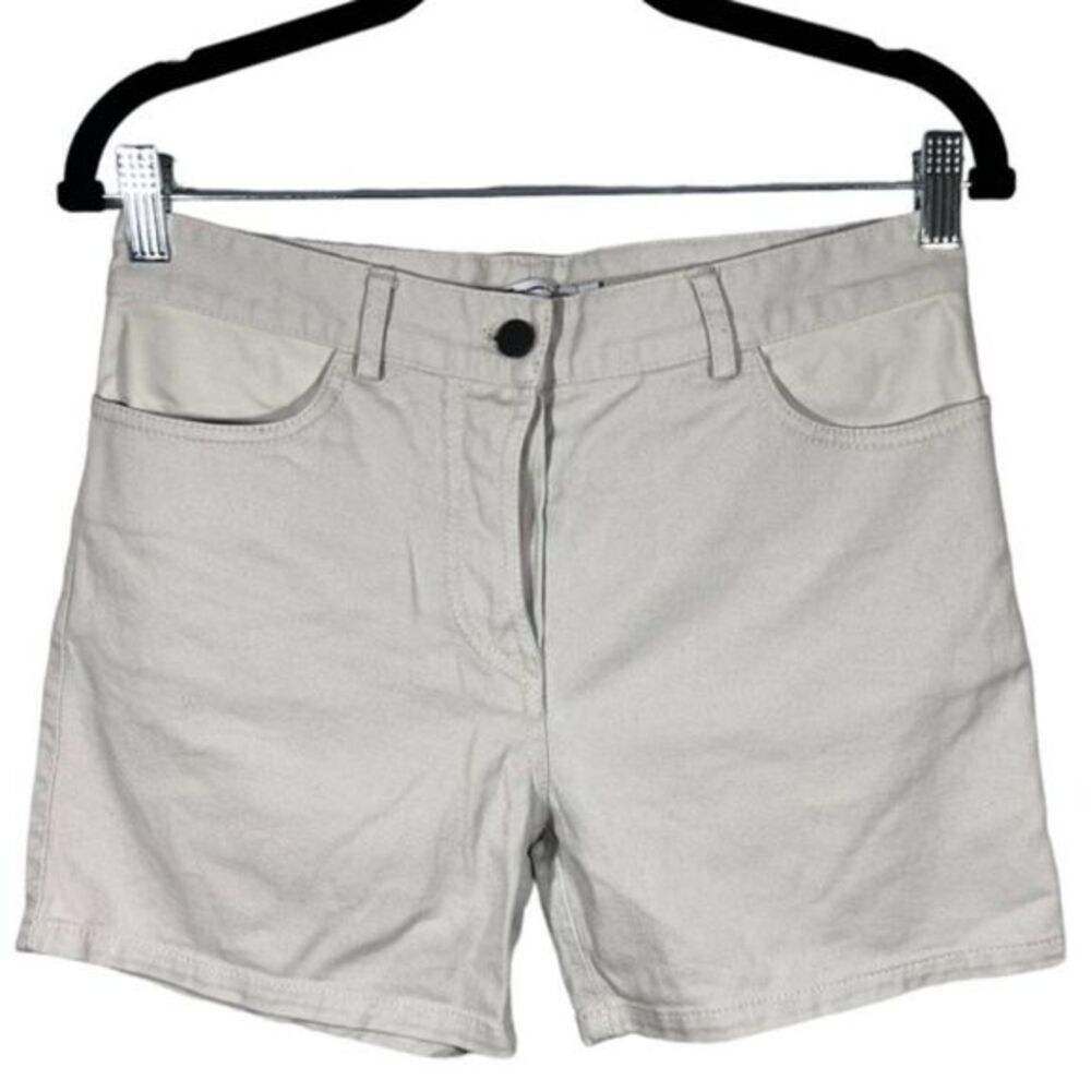 T Alexander Wang Ivory Denim Calfskin Shorts Size 26